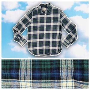 ❤️ GAP Men's Cozy Plaid Flannel Button Up Shirt Preppy Lumberjack Cabincore